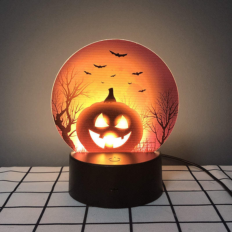Halloween creative products pumpkin bat pattern night light scene decoration props night decoration