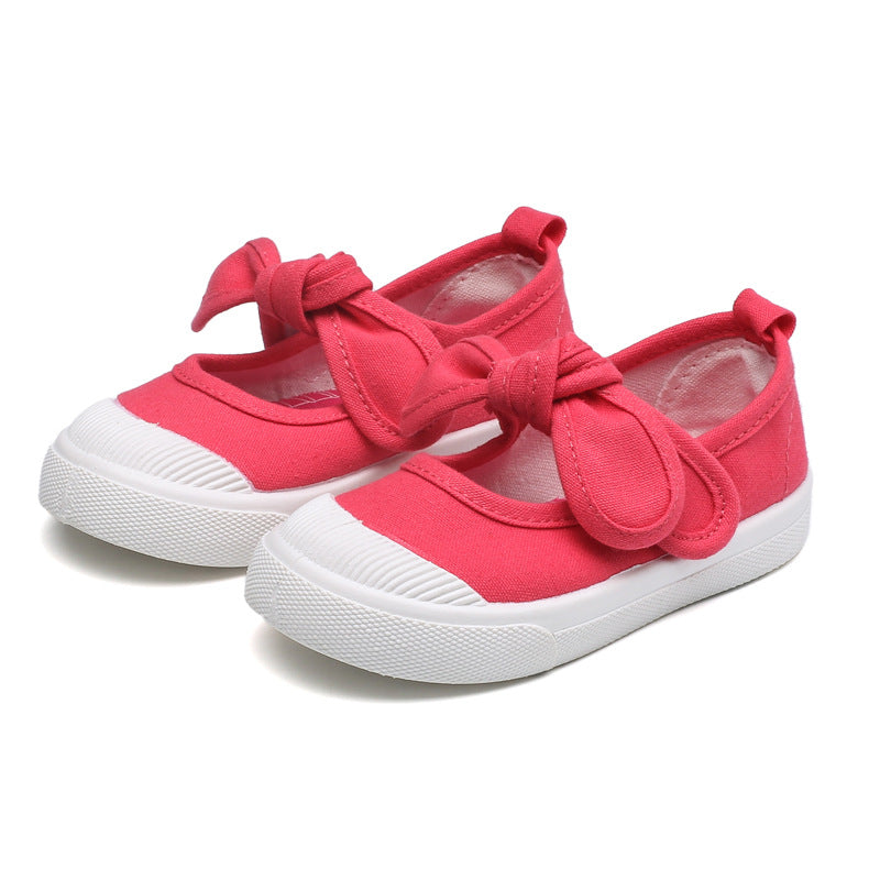 Korean fashion children's shoes children's canvas shoes bow baby shoes princess shoes girls casual shoes 2020 spring and autumn