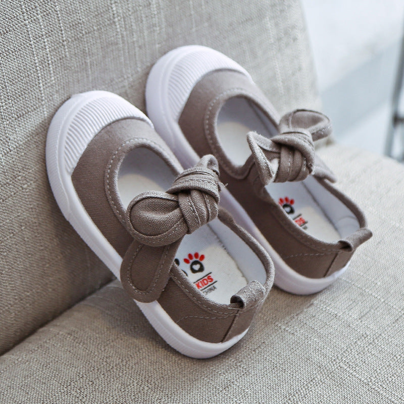 Korean fashion children's shoes children's canvas shoes bow baby shoes princess shoes girls casual shoes 2020 spring and autumn