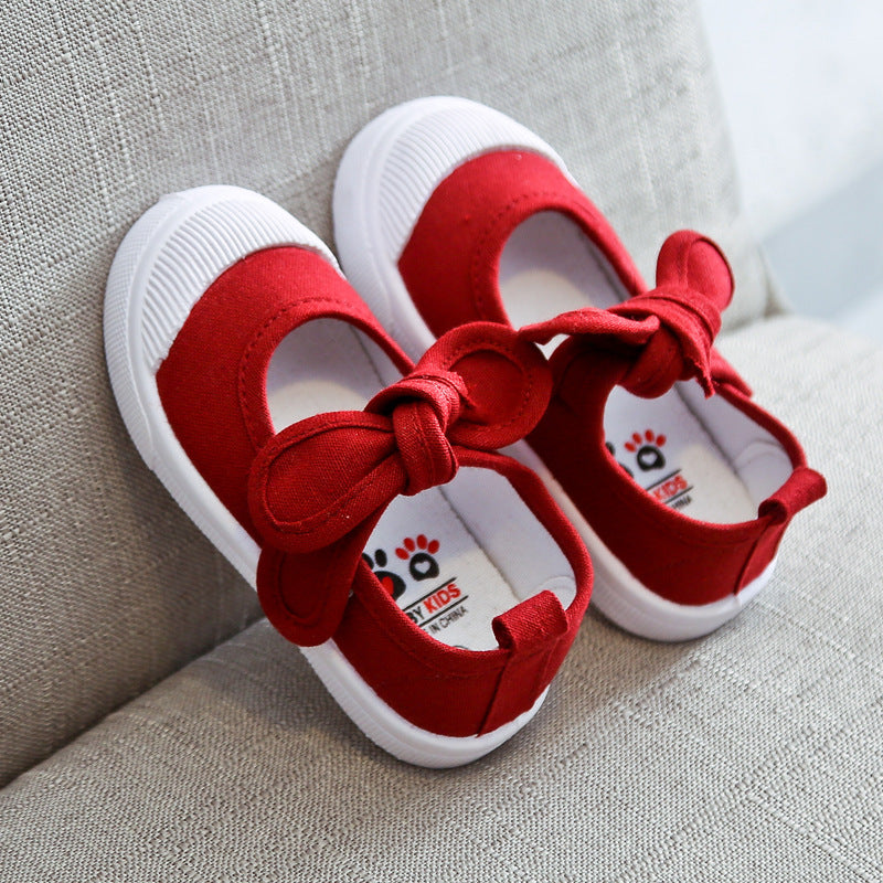 Korean fashion children's shoes children's canvas shoes bow baby shoes princess shoes girls casual shoes 2020 spring and autumn
