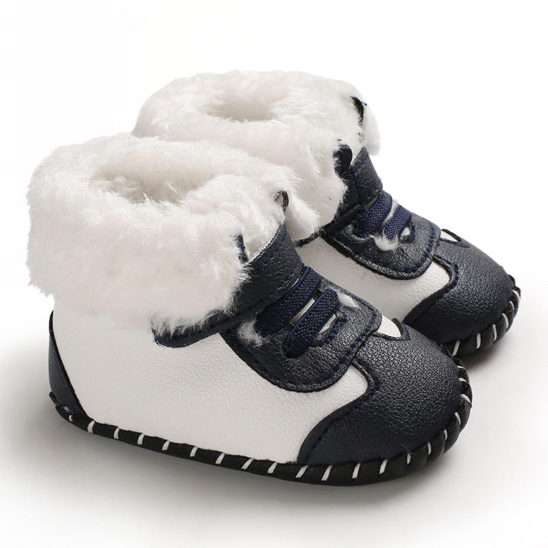 Winter new cotton shoes 0-1 year old baby toddler shoes soft rubber sole baby shoes anti-slip snow boots