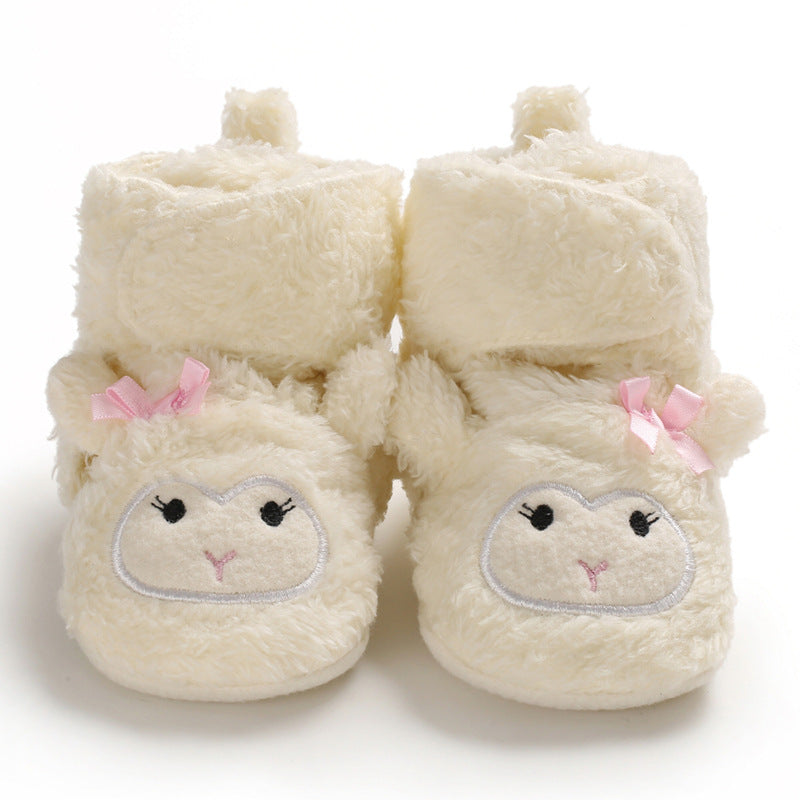 Winter new 0-1 year old baby shoes, soft bottom, non-slip and wool, to keep warm 6-12 months baby toddler shoes