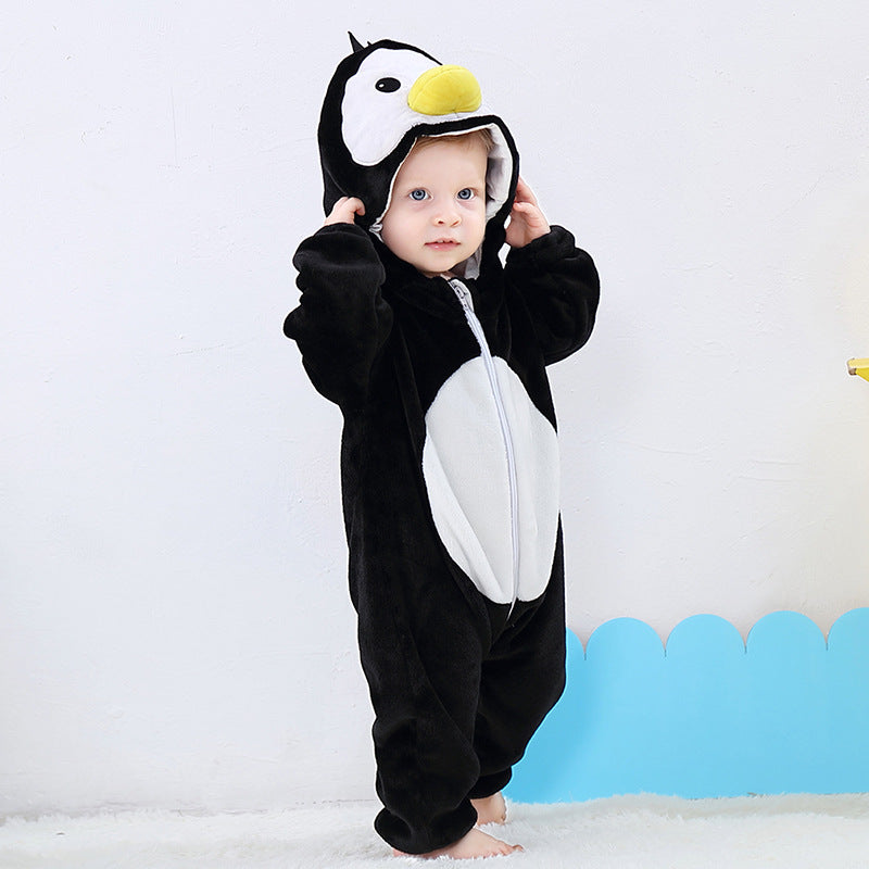 MICHLEY cross-border children's animal jumpsuits crawling clothes baby large size crawling clothes infant flannel crawling clothes