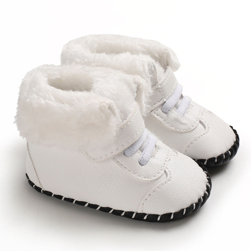 Winter new cotton shoes 0-1 year old baby toddler shoes soft rubber sole baby shoes anti-slip snow boots