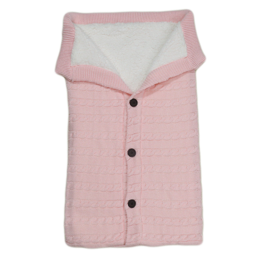 Newborn Baby Winter Warm Sleeping Bags Infant Button Knit Swaddle Wrap Swaddling Stroller Wrap Toddler Blanket Sleeping Bags