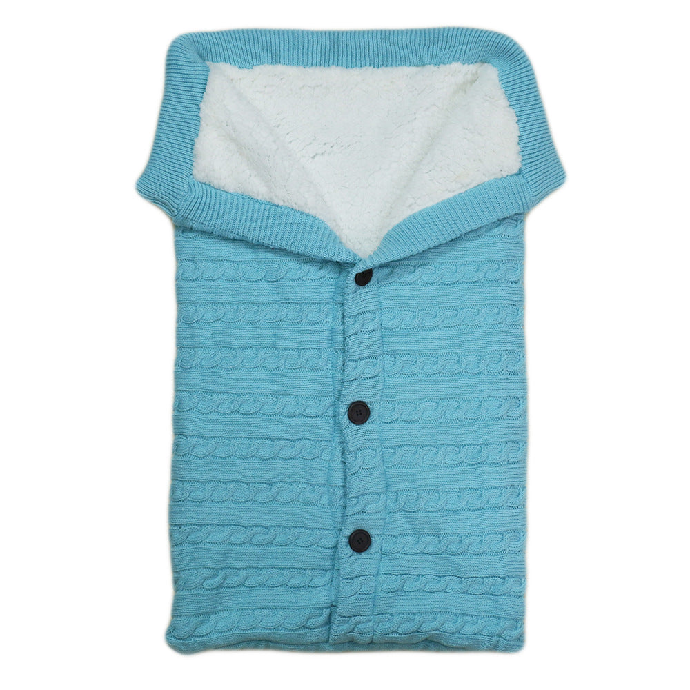 Newborn Baby Winter Warm Sleeping Bags Infant Button Knit Swaddle Wrap Swaddling Stroller Wrap Toddler Blanket Sleeping Bags