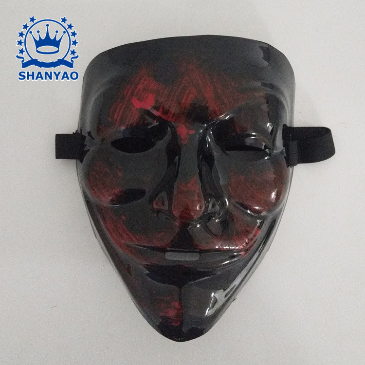 led luminous mask halloween dress up props EL luminous mask masquerade party cold light strip ghost mask