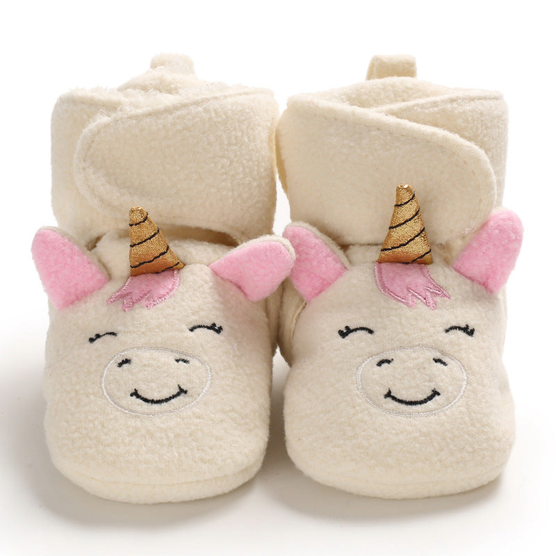 Winter new 0-1 year old baby shoes, soft bottom, non-slip and wool, to keep warm 6-12 months baby toddler shoes