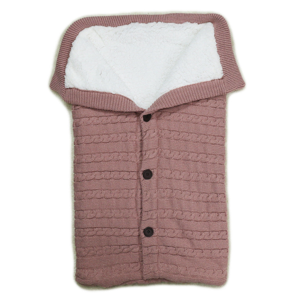 Newborn Baby Winter Warm Sleeping Bags Infant Button Knit Swaddle Wrap Swaddling Stroller Wrap Toddler Blanket Sleeping Bags