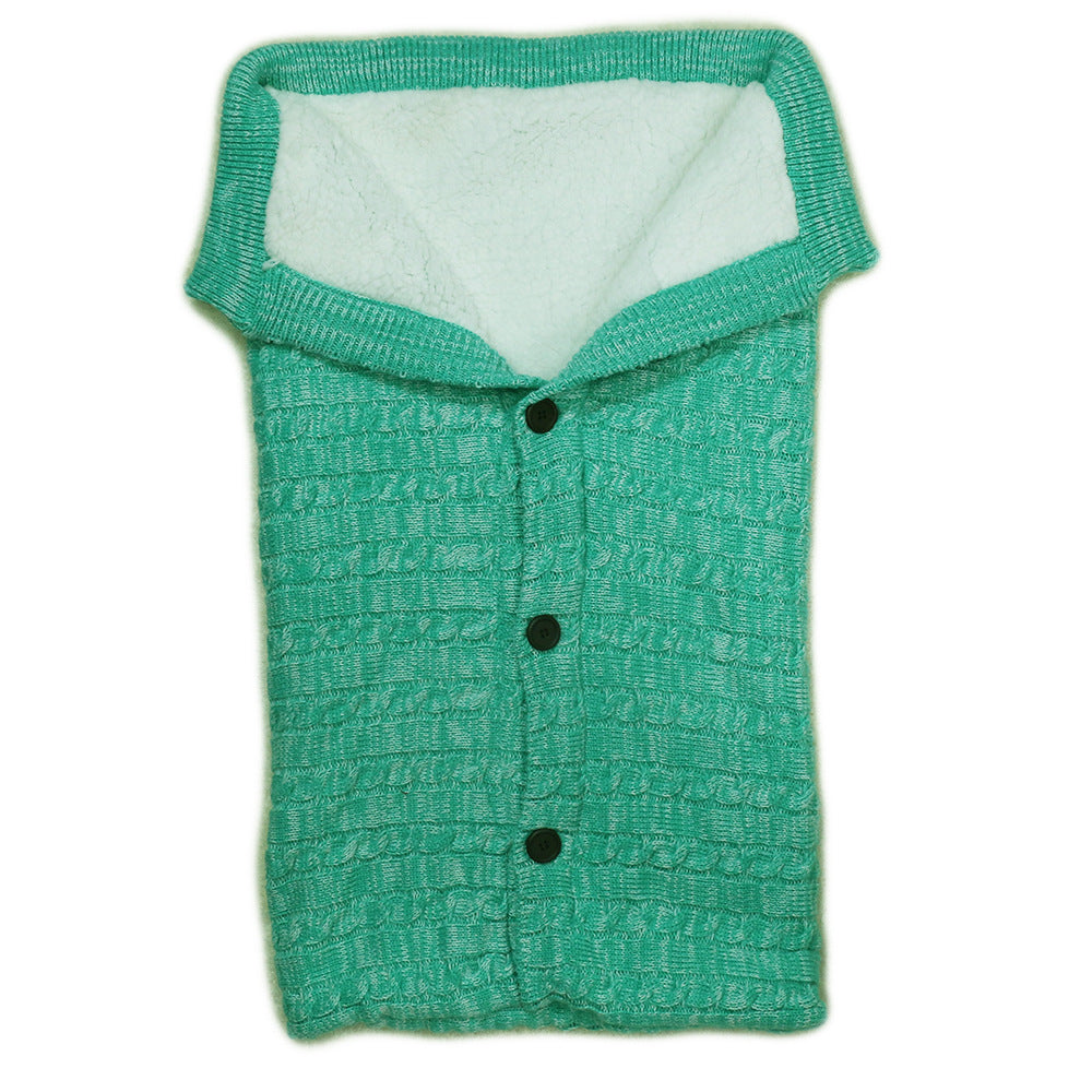 Newborn Baby Winter Warm Sleeping Bags Infant Button Knit Swaddle Wrap Swaddling Stroller Wrap Toddler Blanket Sleeping Bags