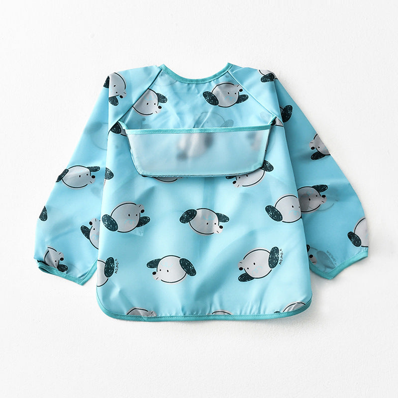 Umbrella children's waterproof bib long sleeve baby waterproof overalls infant polyester taffeta full body waterproof dinner clothes