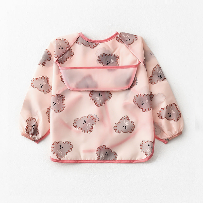 Umbrella children's waterproof bib long sleeve baby waterproof overalls infant polyester taffeta full body waterproof dinner clothes