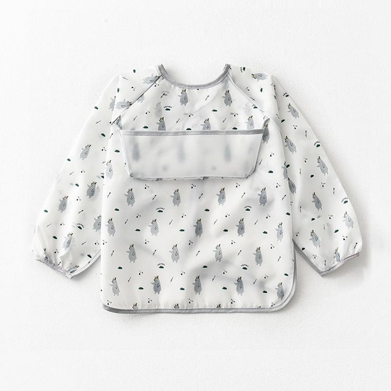 Umbrella children's waterproof bib long sleeve baby waterproof overalls infant polyester taffeta full body waterproof dinner clothes