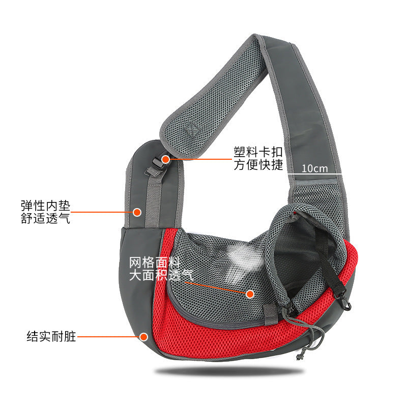 Pet bag Breathable mesh pet backpack Portable diagonal shoulder bag for cat and dog travel Pet supplies direct sales