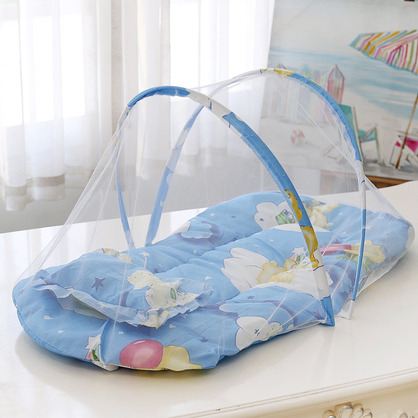 Factory direct sale baby mosquito net foldable free installation cross-border with cotton pad pillow Mosquito net wholesale