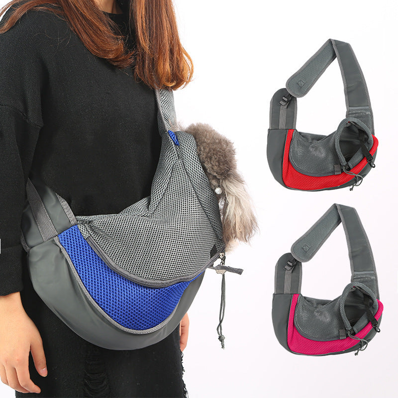 Pet bag Breathable mesh pet backpack Portable diagonal shoulder bag for cat and dog travel Pet supplies direct sales