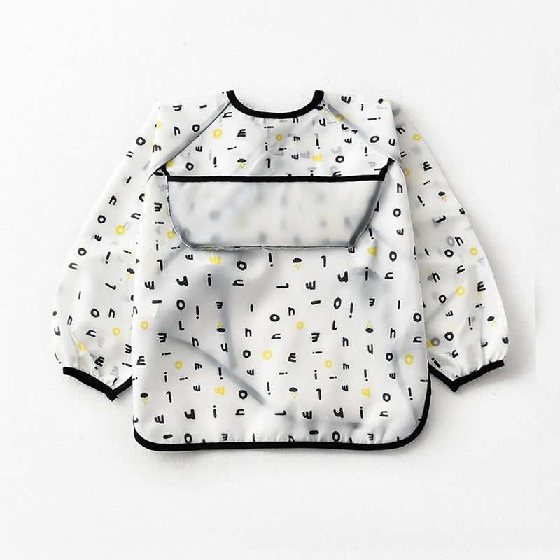 Umbrella children's waterproof bib long sleeve baby waterproof overalls infant polyester taffeta full body waterproof dinner clothes