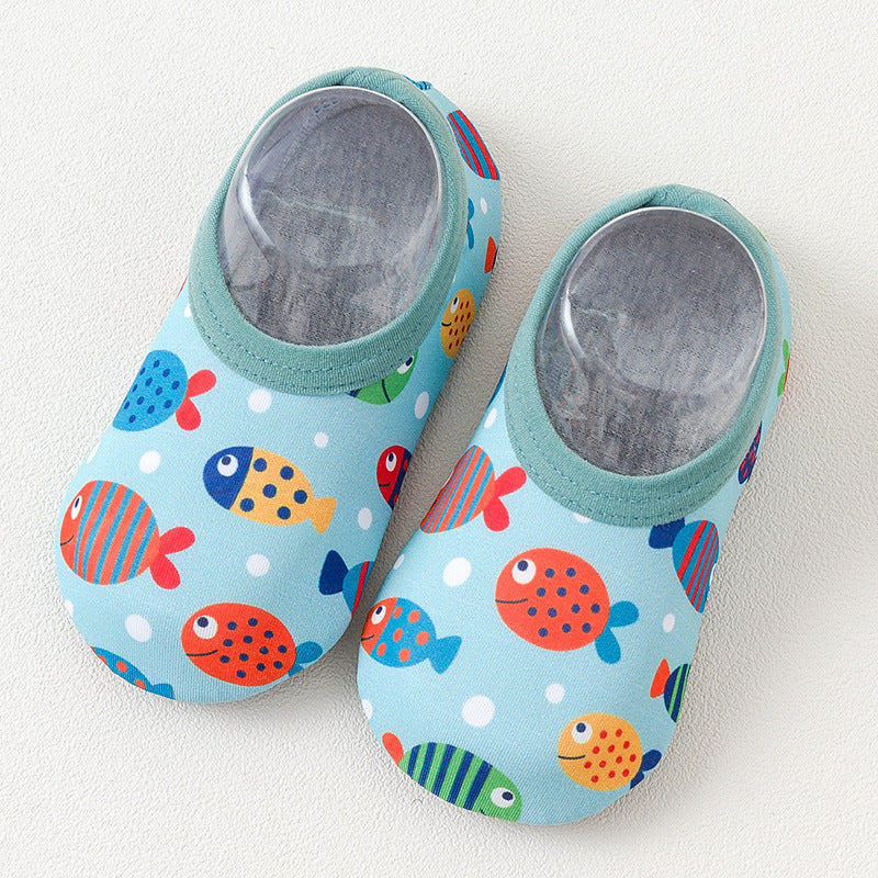 Spring and summer non-slip toddler shoes baby floor shoes baby shoes mesh a type three-year-old children socks nylon boat socks