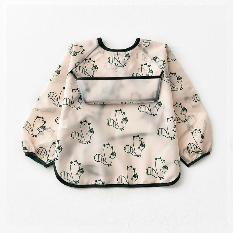 Umbrella children's waterproof bib long sleeve baby waterproof overalls infant polyester taffeta full body waterproof dinner clothes