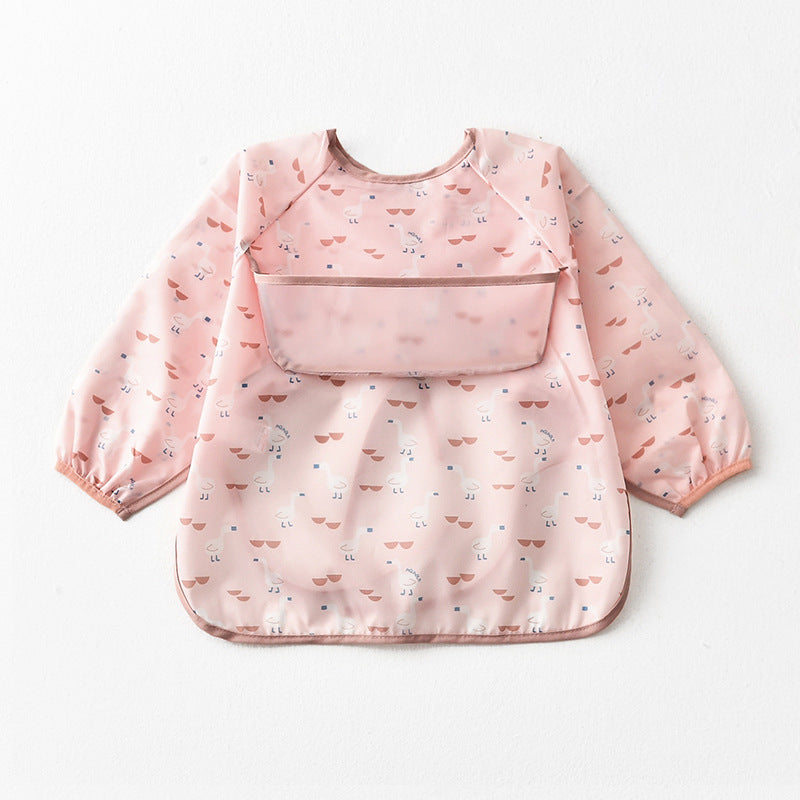 Umbrella children's waterproof bib long sleeve baby waterproof overalls infant polyester taffeta full body waterproof dinner clothes