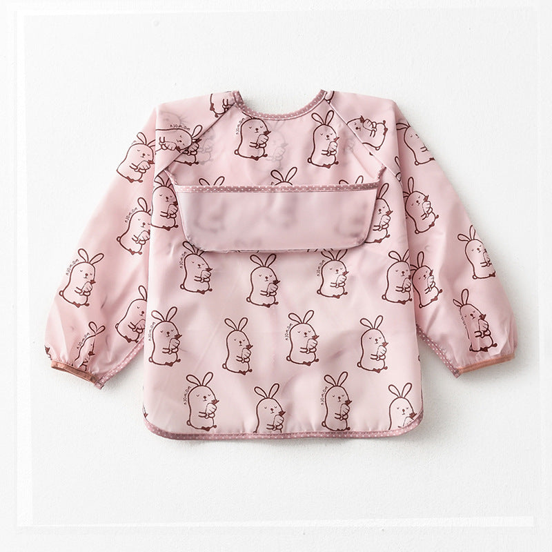 Umbrella children's waterproof bib long sleeve baby waterproof overalls infant polyester taffeta full body waterproof dinner clothes