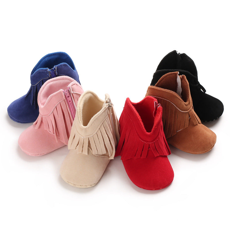 Fashion 0-1 year old baby shoes tassel decoration baby girl baby boots toddler shoes baby shoes