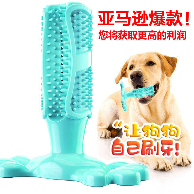 Amazon hot models Dog toothbrush dog teething stick pet supplies rubber toothbrush chewing toy