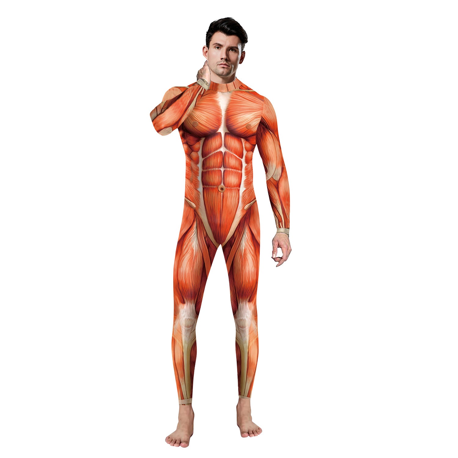 New cross-border best-selling halloween stage performance costume muscle line one-piece leggings explosive stage costume suit