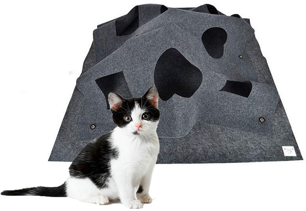 Pet cat hole blanket cat entertainment mat cat toy blanket cat play mat