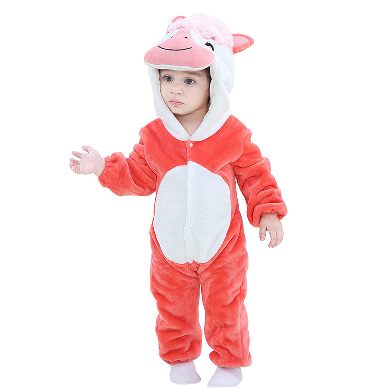 MICHLEY autumn and winter new baby clothes newborn baby one-piece romper cartoon children animal romper