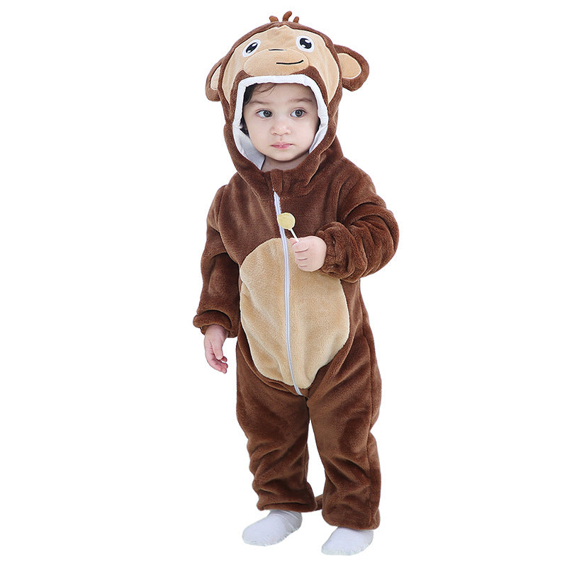 MICHLEY autumn and winter new baby clothes newborn baby one-piece romper cartoon children animal romper