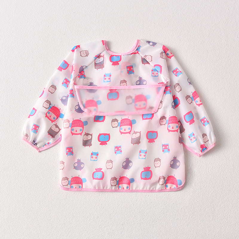 Umbrella children's waterproof bib long sleeve baby waterproof overalls infant polyester taffeta full body waterproof dinner clothes