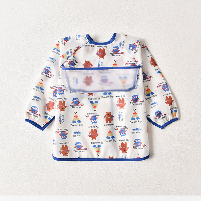 Umbrella children's waterproof bib long sleeve baby waterproof overalls infant polyester taffeta full body waterproof dinner clothes