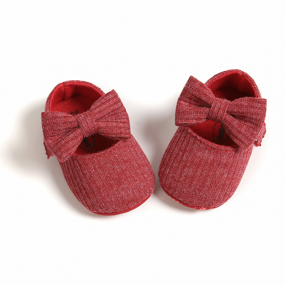 Spring and Autumn 0-1 year old woolen bow baby princess shoes toddler shoes baby shoes 1933