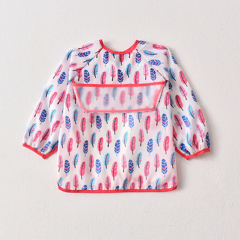 Umbrella children's waterproof bib long sleeve baby waterproof overalls infant polyester taffeta full body waterproof dinner clothes