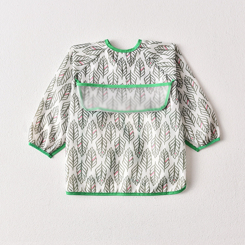 Umbrella children's waterproof bib long sleeve baby waterproof overalls infant polyester taffeta full body waterproof dinner clothes