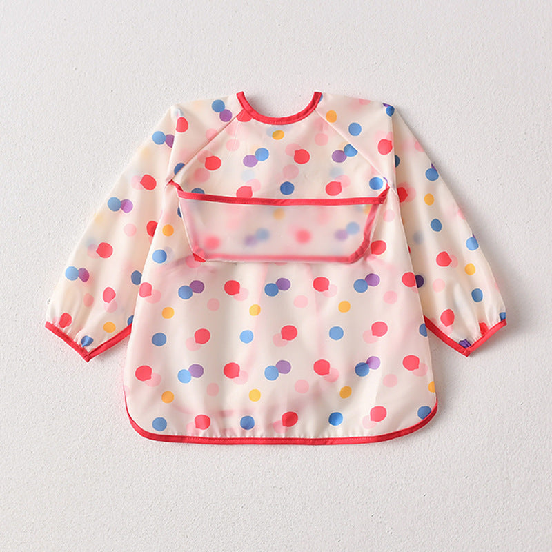 Umbrella children's waterproof bib long sleeve baby waterproof overalls infant polyester taffeta full body waterproof dinner clothes