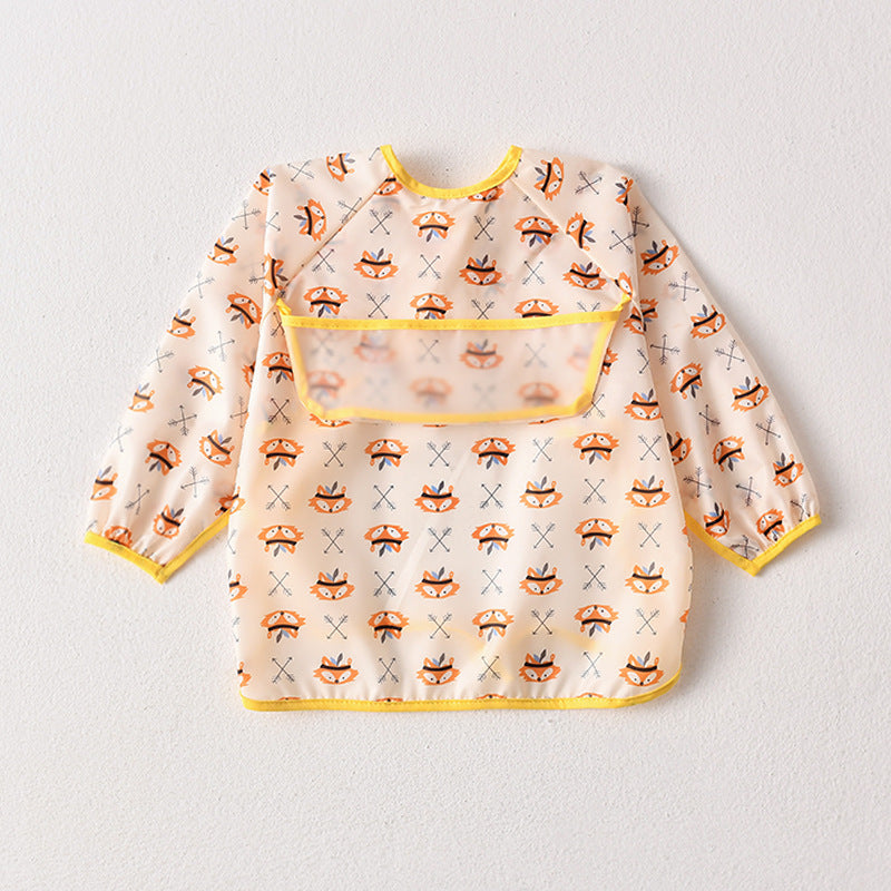 Umbrella children's waterproof bib long sleeve baby waterproof overalls infant polyester taffeta full body waterproof dinner clothes