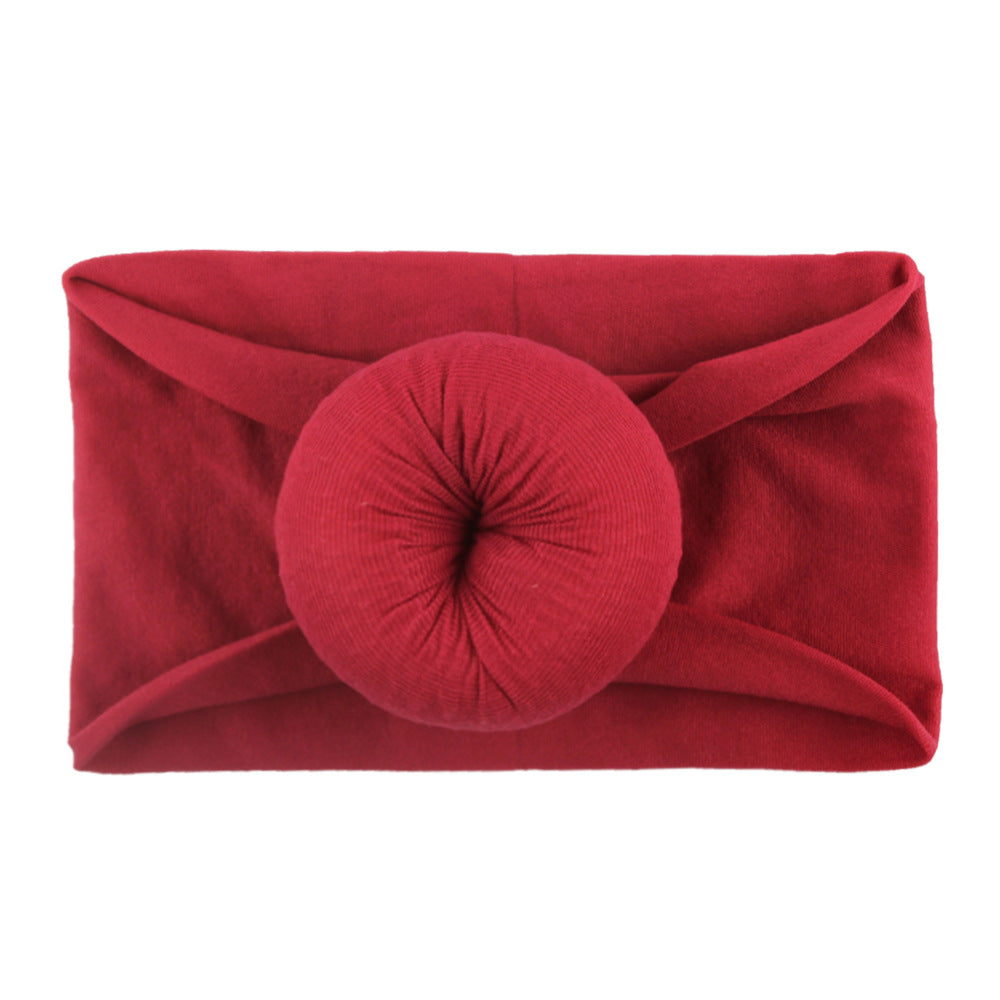 New baby headdress 23 colors nylon wide children's hair accessories soft round nylon stockings wide hair band headscarf