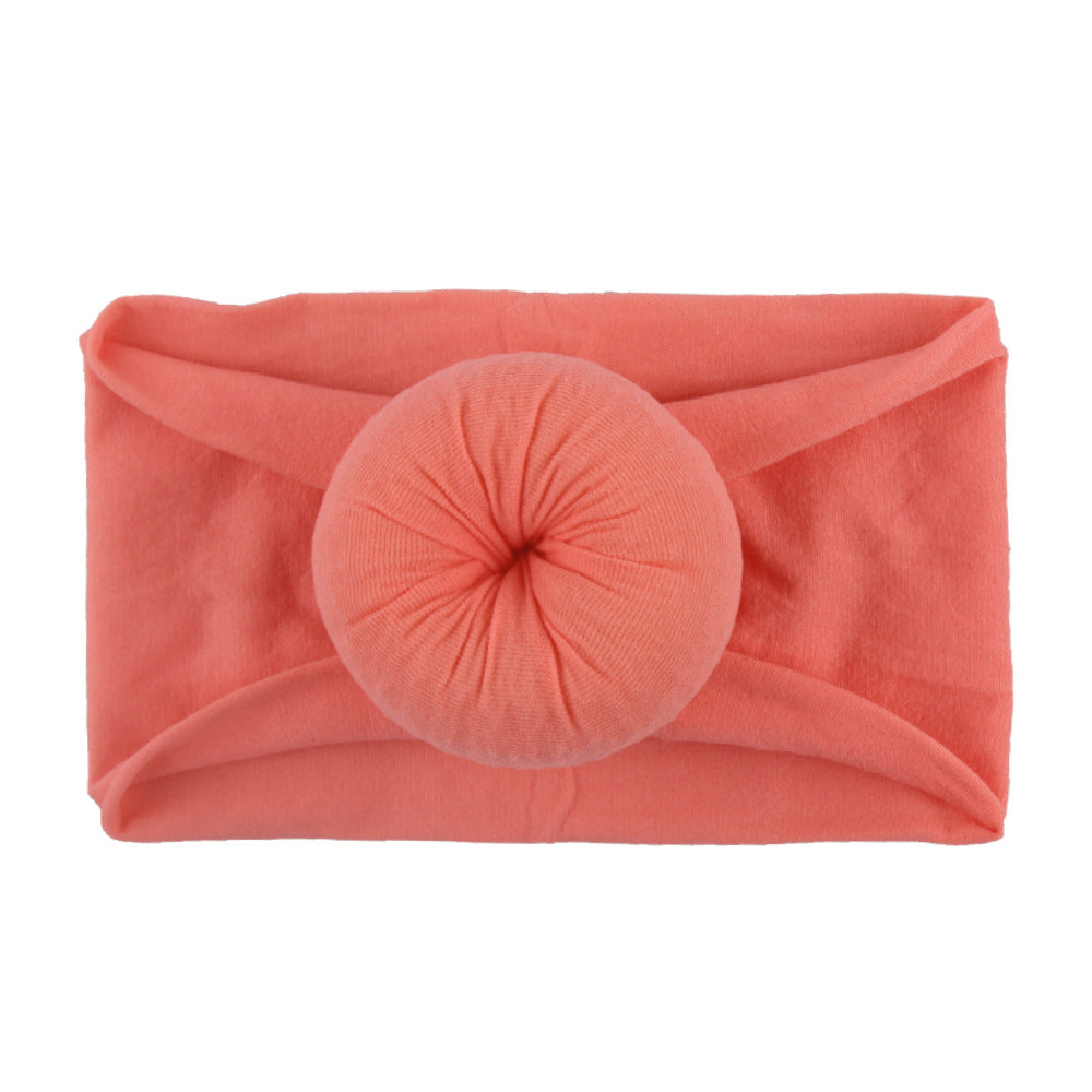 New baby headdress 23 colors nylon wide children's hair accessories soft round nylon stockings wide hair band headscarf