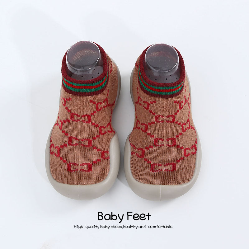 Factory goods ins Korean version of spring and summer leopard print children's indoor shoes wear-resistant non-slip baby socks shoes baby toddler shoes