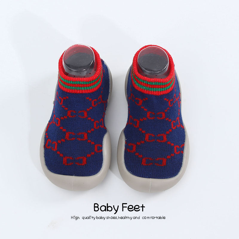 Factory goods ins Korean version of spring and summer leopard print children's indoor shoes wear-resistant non-slip baby socks shoes baby toddler shoes