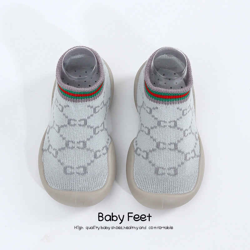 Factory goods ins Korean version of spring and summer leopard print children's indoor shoes wear-resistant non-slip baby socks shoes baby toddler shoes