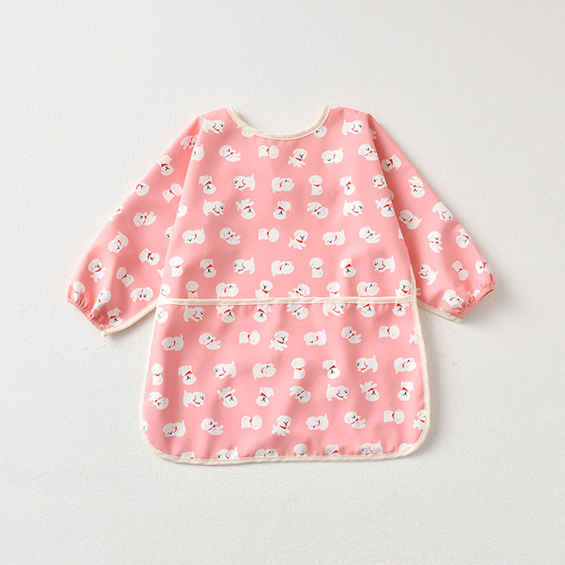 Umbrella children's waterproof bib long sleeve baby waterproof overalls infant polyester taffeta full body waterproof dinner clothes