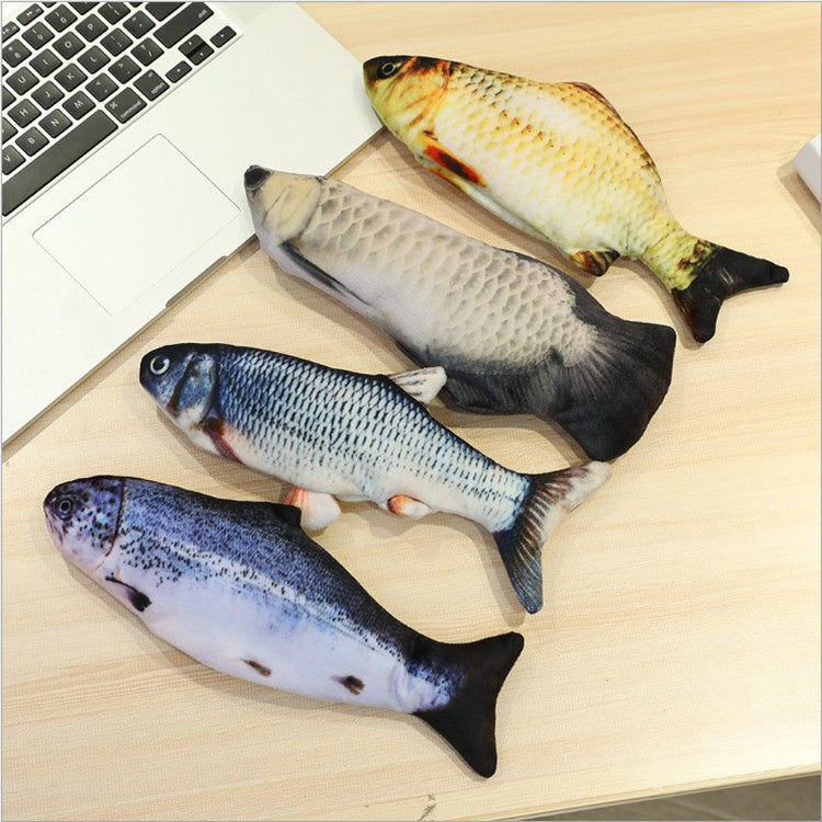Douyin The same electric simulation fish pet toy, the beating fish plush toy, catnip fish toy
