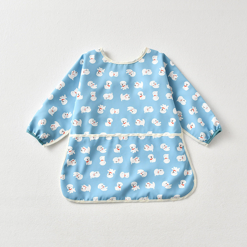 Umbrella children's waterproof bib long sleeve baby waterproof overalls infant polyester taffeta full body waterproof dinner clothes