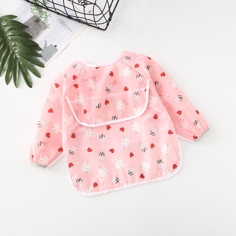 Umbrella children's waterproof bib long sleeve baby waterproof overalls infant polyester taffeta full body waterproof dinner clothes