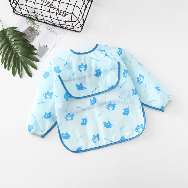 Umbrella children's waterproof bib long sleeve baby waterproof overalls infant polyester taffeta full body waterproof dinner clothes