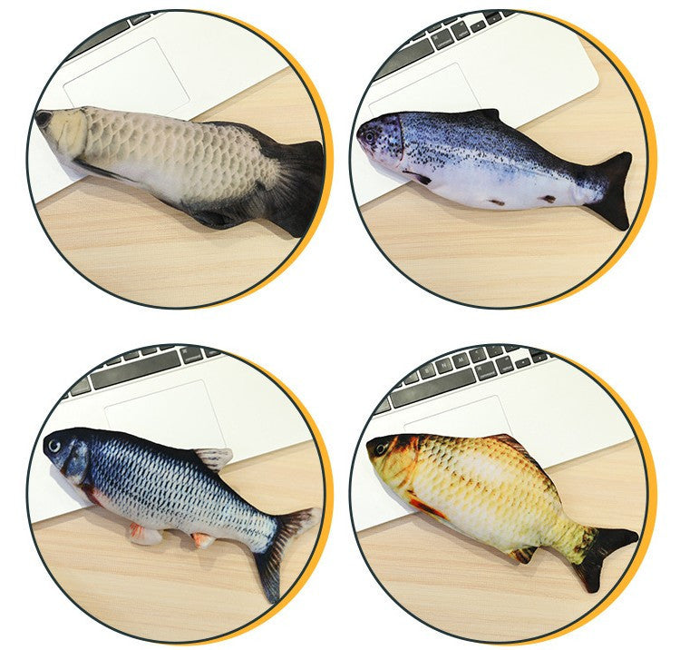 Douyin The same electric simulation fish pet toy, the beating fish plush toy, catnip fish toy