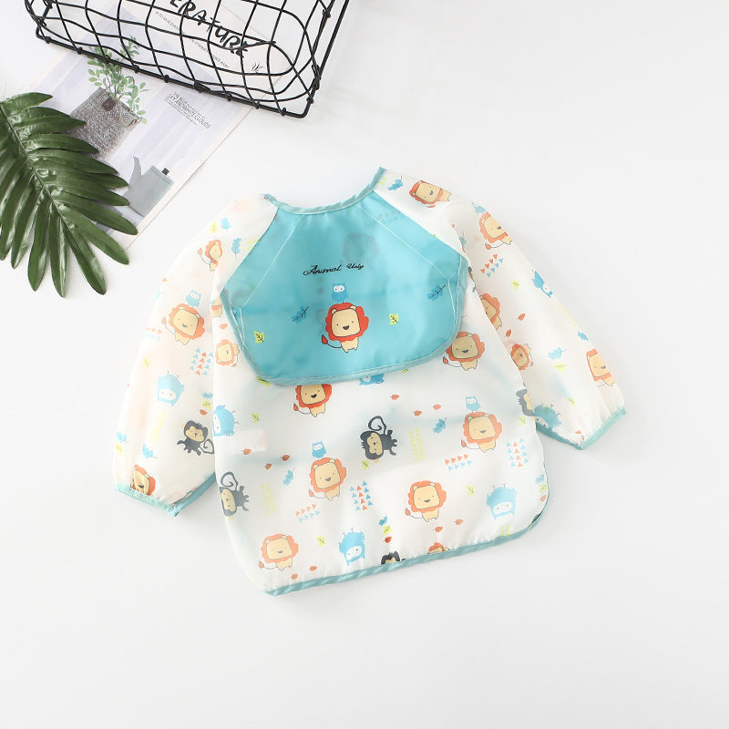 Umbrella children's waterproof bib long sleeve baby waterproof overalls infant polyester taffeta full body waterproof dinner clothes